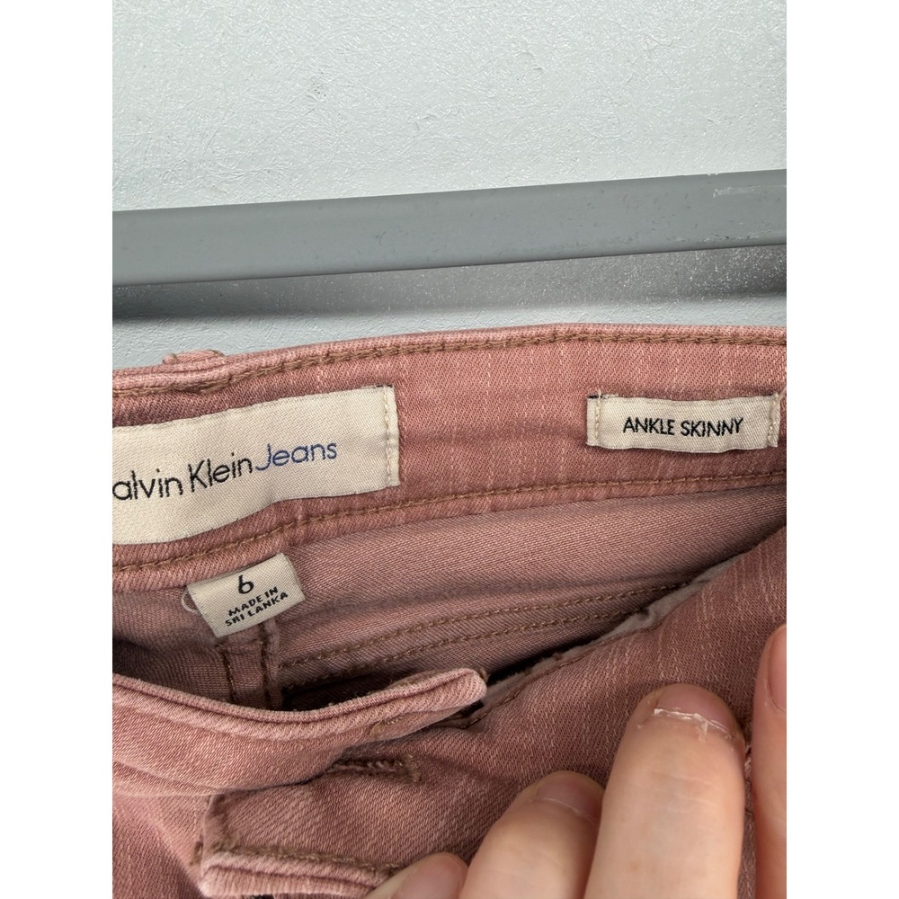 Calvin‎ Klein Womens Jeans Ankle Skinny Dusty Rose Mauve Denim 6 - Picture 4 of 5